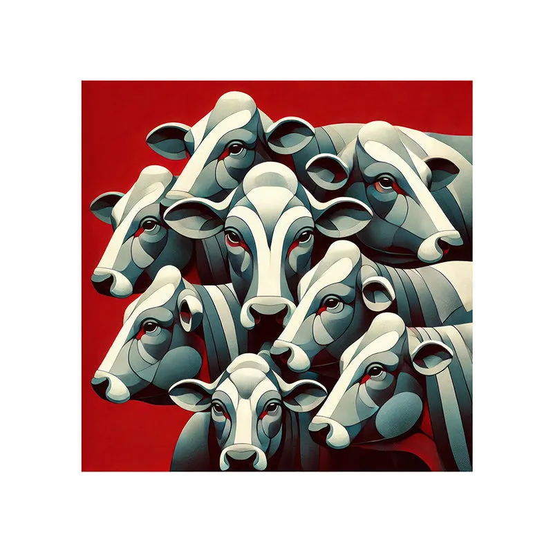 Cattle Abstract Wall Painting media 4