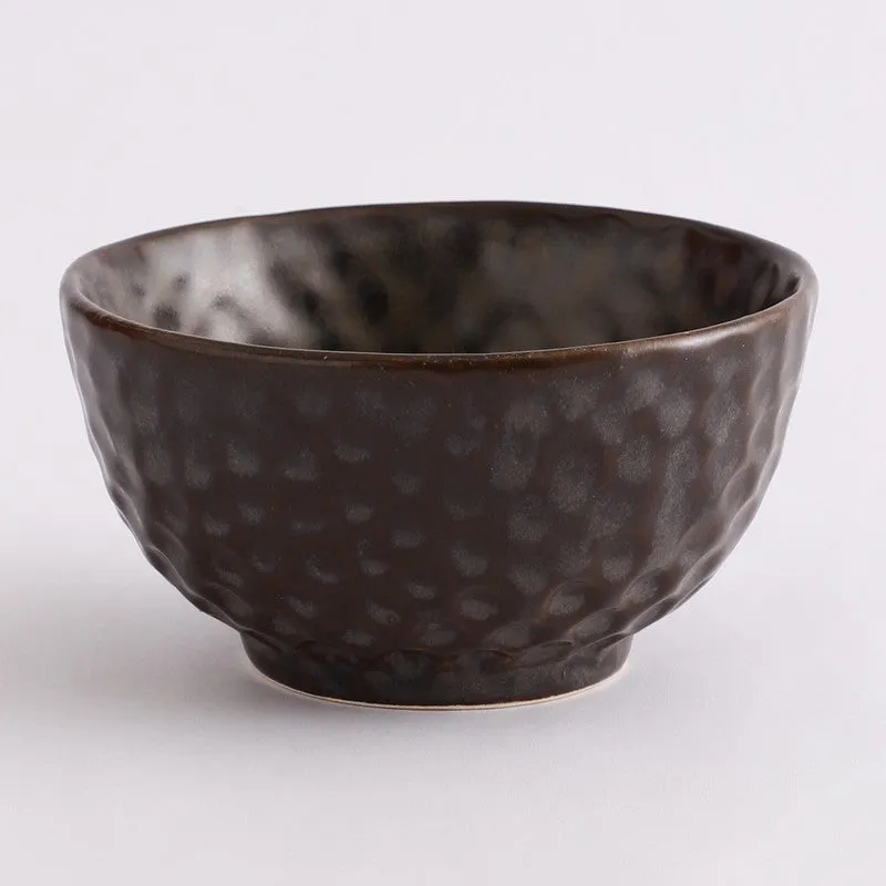 Textured Stoneware Snack Bowl (Dark Brown,350 mL) - Set Of Two media 8