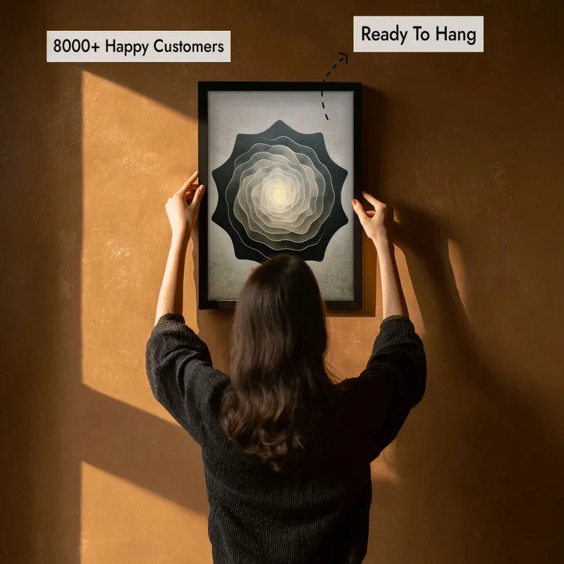 Whispering Layers Archival Paper Wall Painting With Black Frame media 7