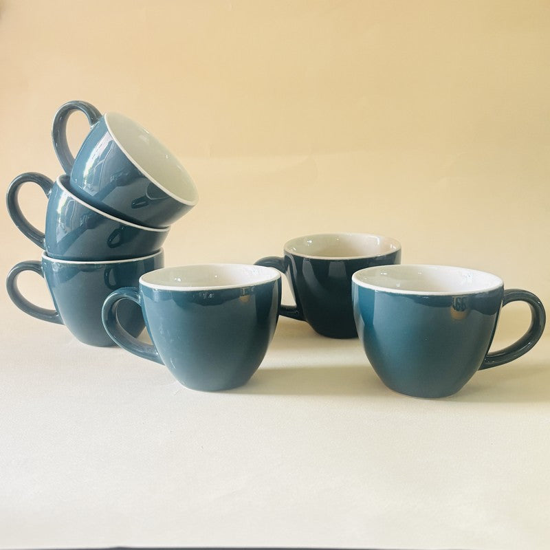 Ceramic Tea Cup (Deep Green/180 mL) - Set of Six media 4