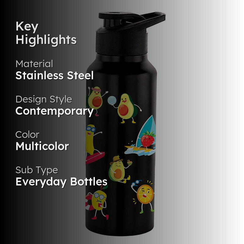 Fun Avocado Water Bottle - 750 mL media 2