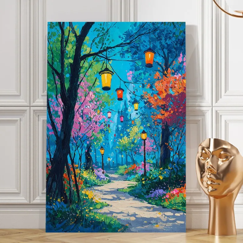 Twilight Lantern Woods Canvas Wall Art media 8
