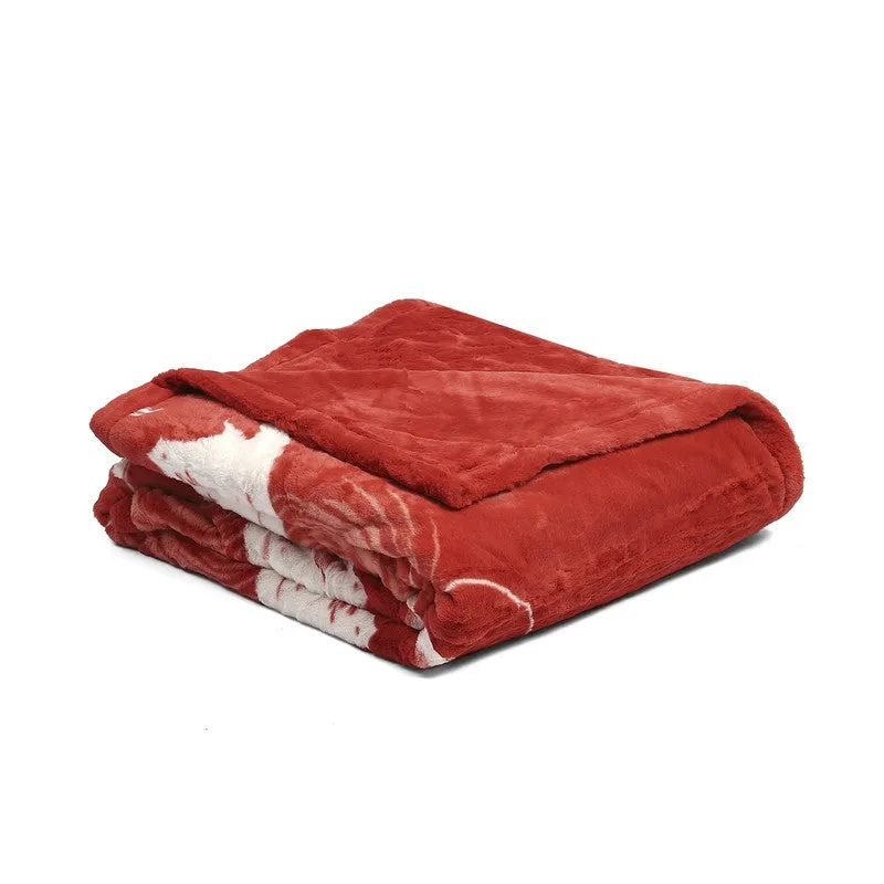 Monte Carlo Crimson Dreamscape Reversible Blanket - 850 GSM media 6