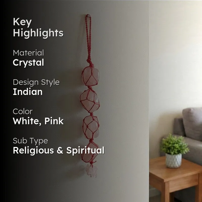 Zen Drive Spiritual Crystal Wall Accent - White & Pink media 2