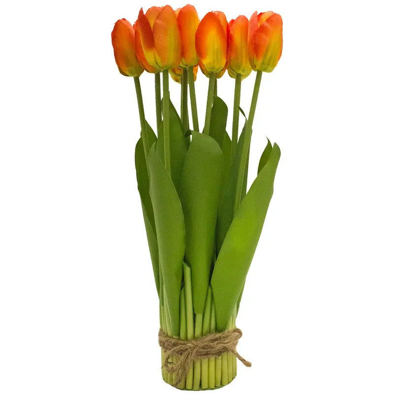 Artificial Tulip Flower Bunch Timeless Charm - Orange media 5