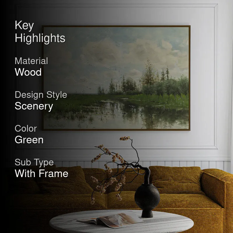 Lakeside Charm Wood Wall Art With Frame - Black media 2