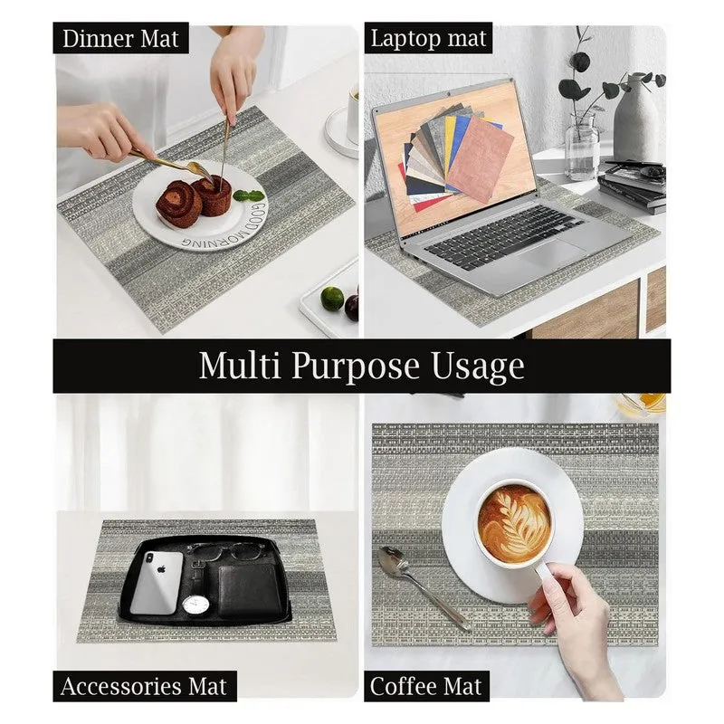Lioren Silver Rectangle PVC Table Mats - Set Of Two media 4