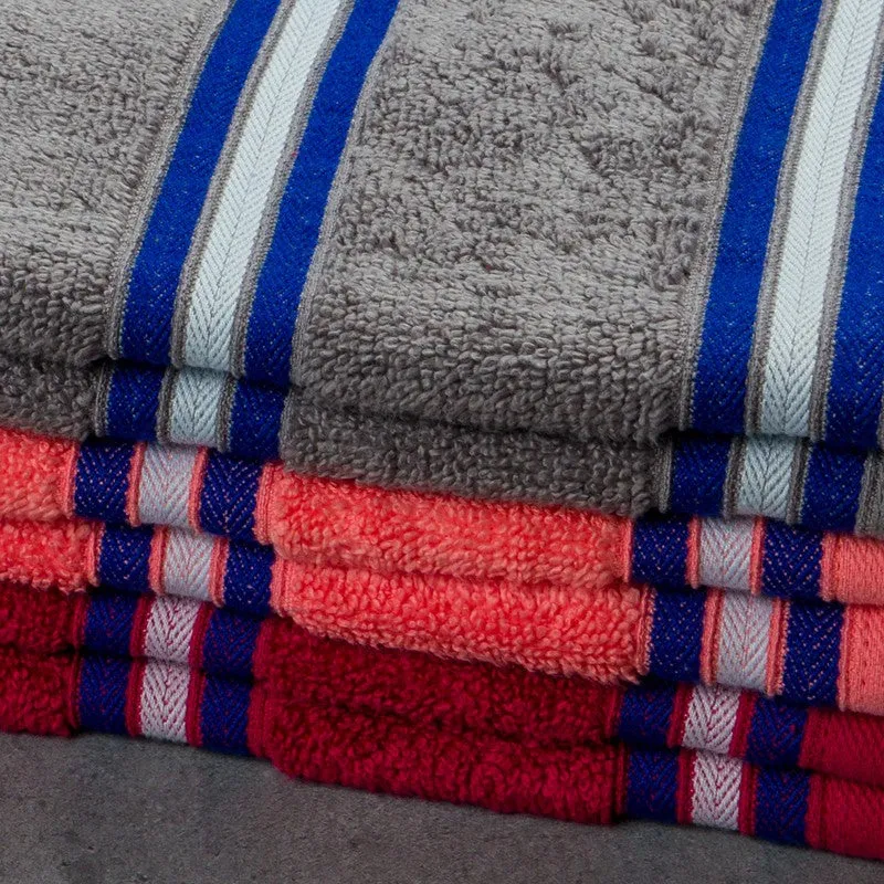 Nautica Dove Dual Down Cotton Hand Towel (Red,Lilac & Grey) - Set Of Six media 5
