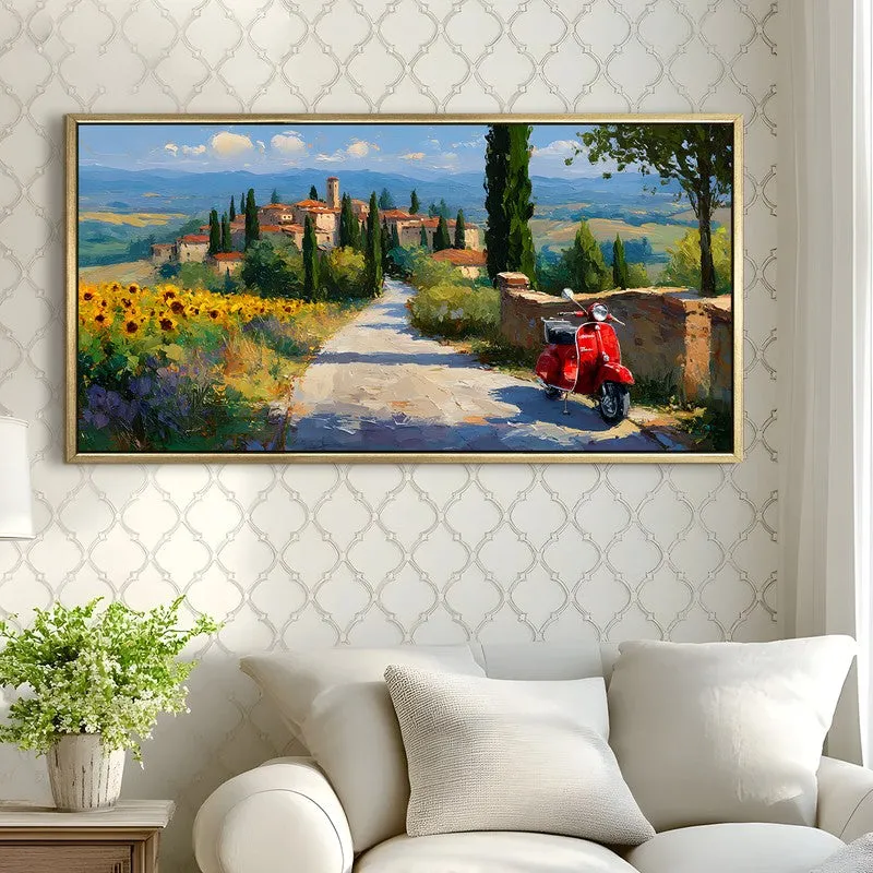 Sunflower Road Canvas Wall Painting With Frame media 4