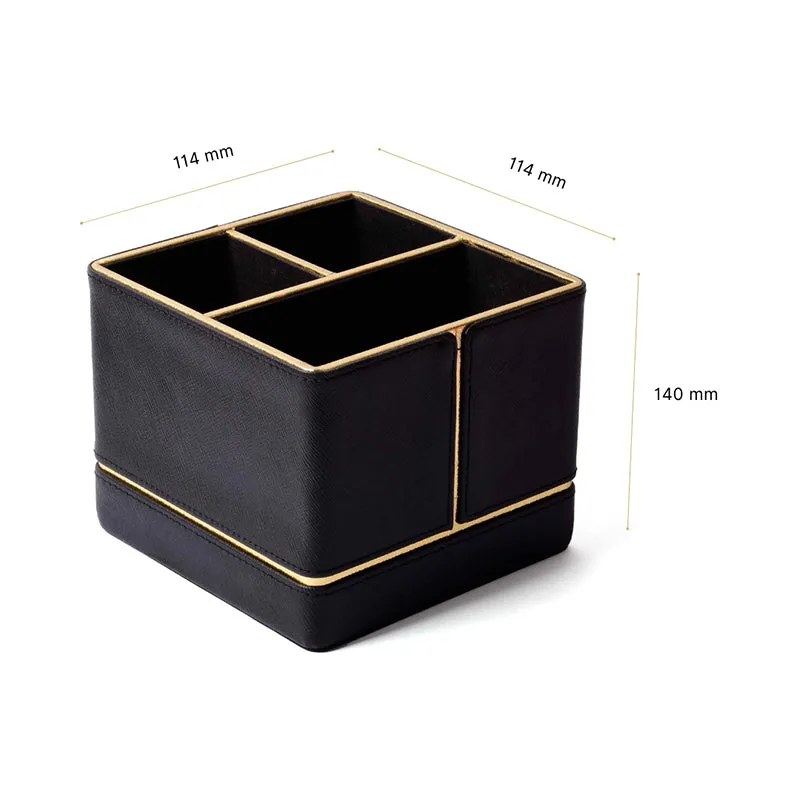 Ceastra Faux Leather Desk Organizer - Black media 9