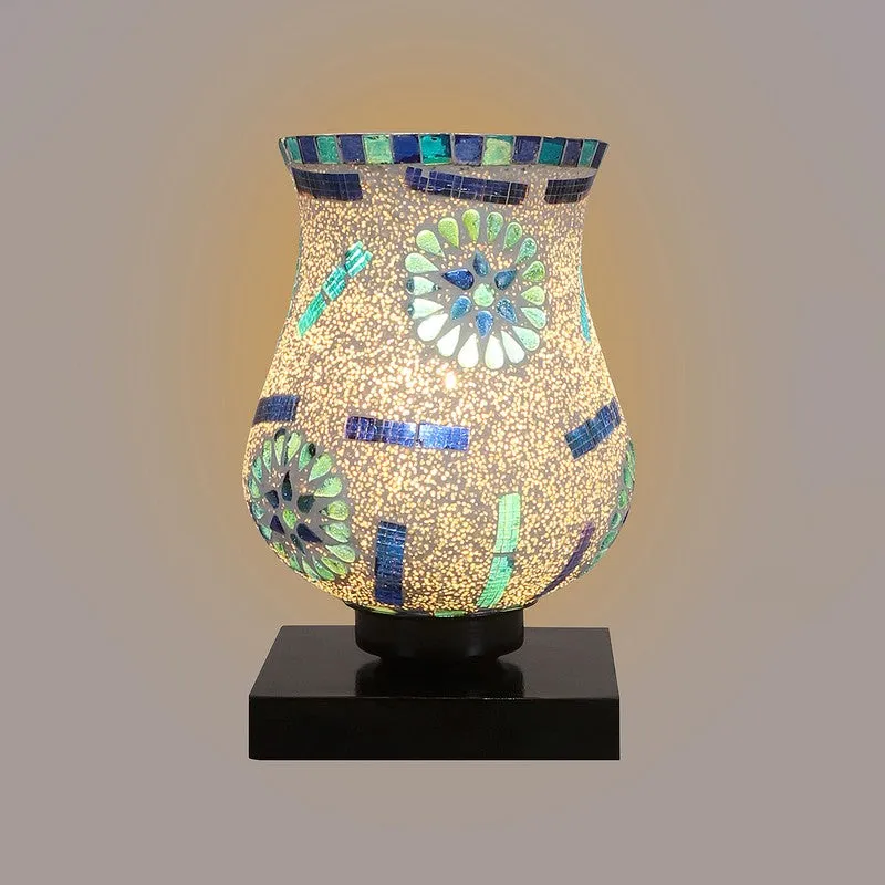 Gleamira Mosaic Glass Wooden Table Lamp - Multicolor media 5