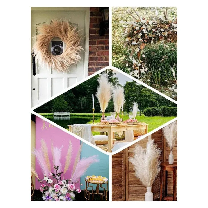 Artificial Feathery Pampas Grass (Off White) - Set Of Four media 5
