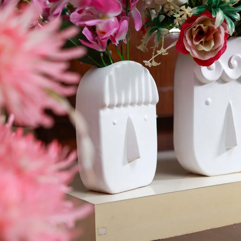 Clayfolk Ceramic Vase (White) - Set Of Three media 5