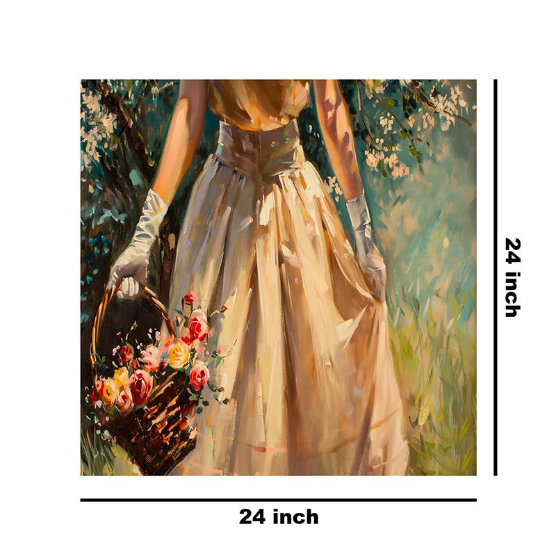 Lady With Basket Wall Painting media 8