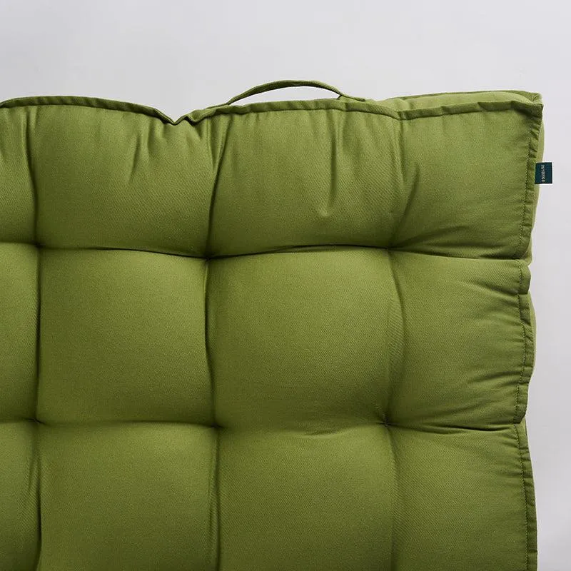 Plushport Solid Cotton Floor Cushion (Light Green) - Set Of Two media 4
