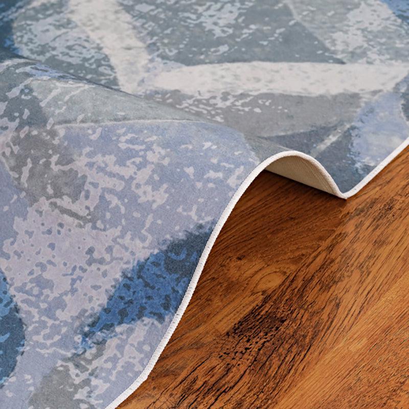 Amandil Abstract Polyester Anti-Skid Carpet - Blue media 5
