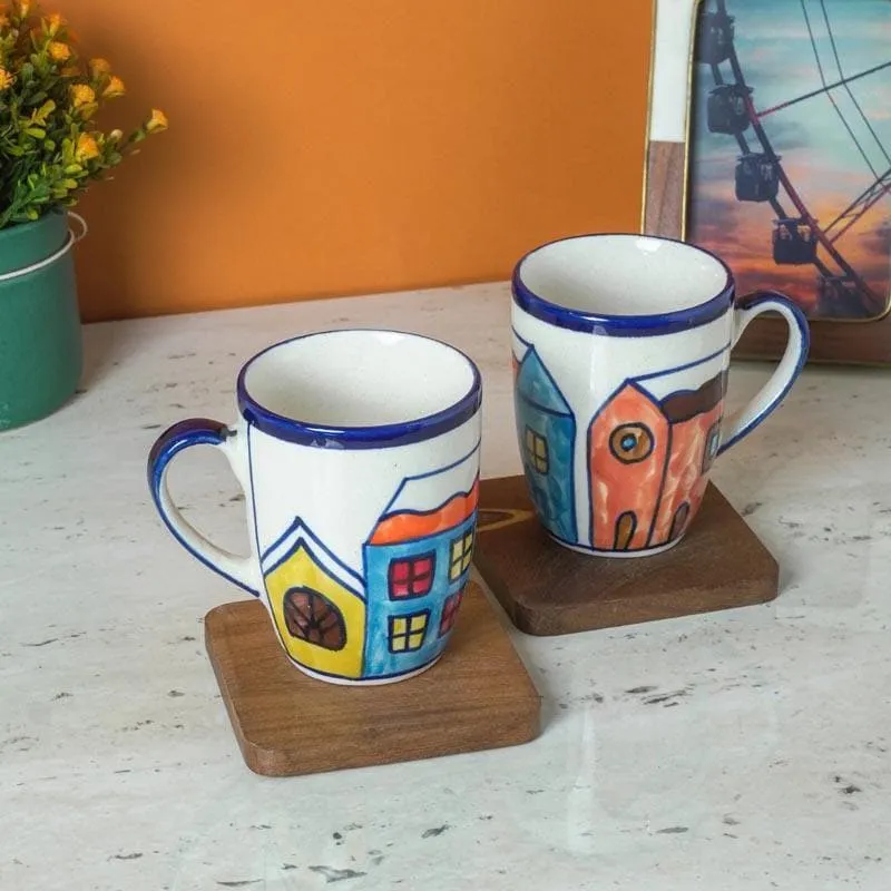 Snow Ceramic Coffee Mug (300 mL Each) - Set of Two media 4