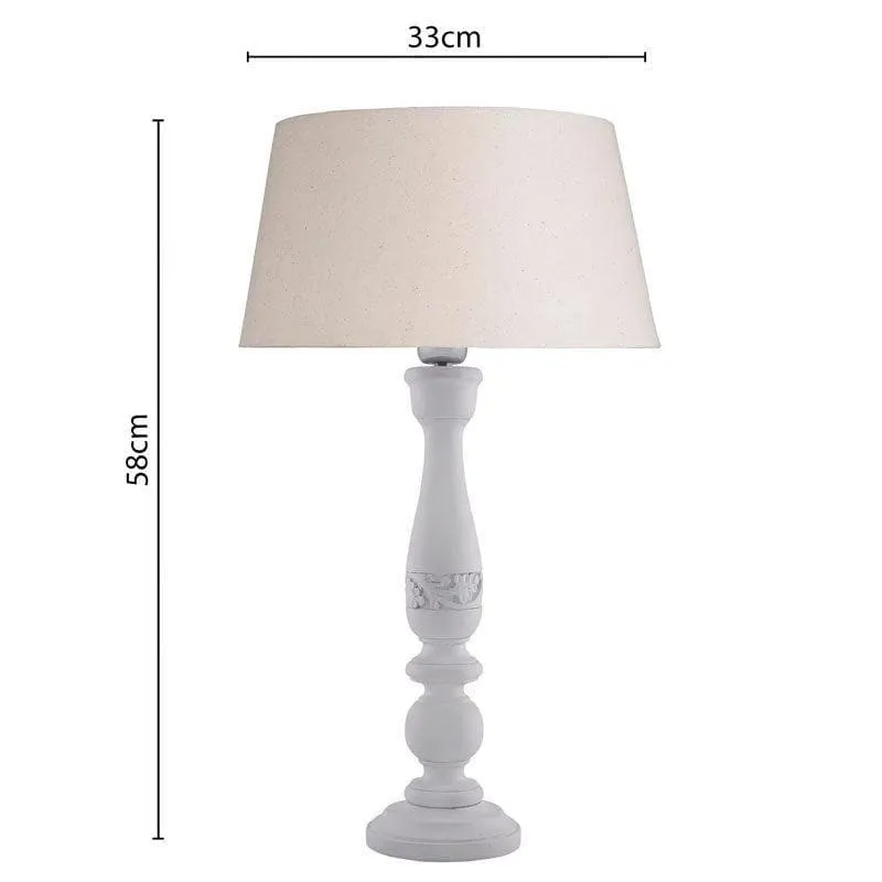 Flowerette Fain Fabric Table Lamp - White,Beige media 5