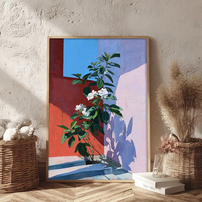 Sunset Stem Canvas Wall Painting - Brown Frame media 3