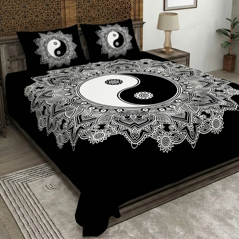 Petalon Cotton Bedsheet (Black,White) - 240 TC media 1