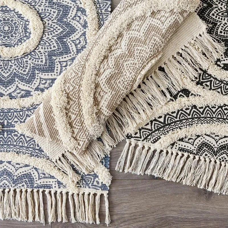Mandala Cotton Runner Rug (Off White) - Set of Two media 8