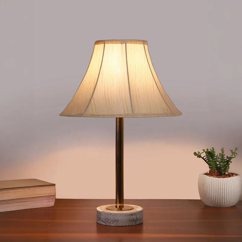 Ceylon Arc Rodin Wooden Table Lamp - OffWhite,Gold,White media 2