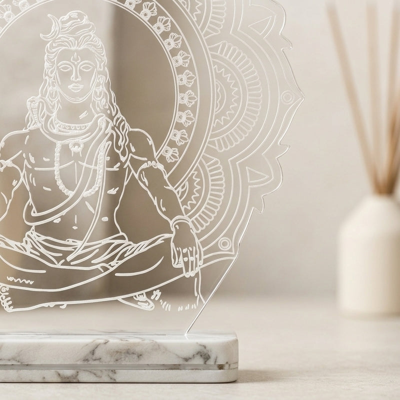 Shiv Tapasya Acrylic Table Lamp - Transparent media 4