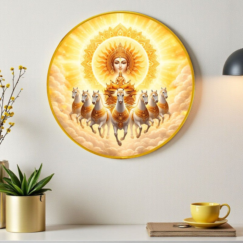 Surya Dev  Paper Wall Painting With PVC Frame media 4