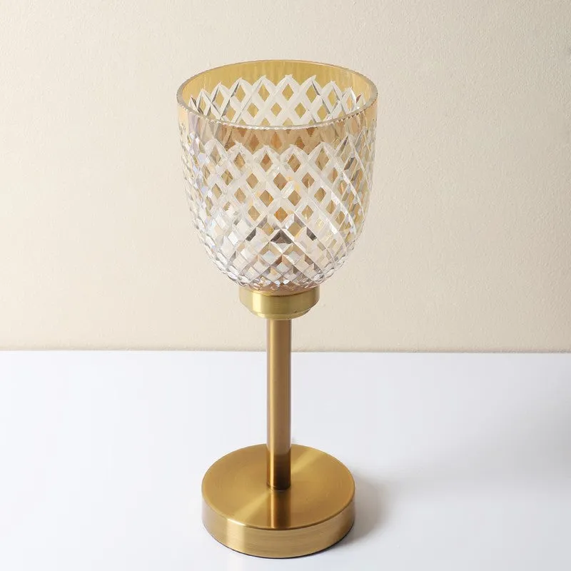 Anora Elegant Mild Steel Table Lamp - Gold,Transparent media 5