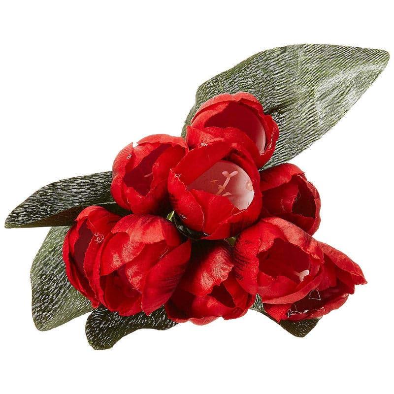 Faux Tulip Flower Bunch - Dark Red media 3