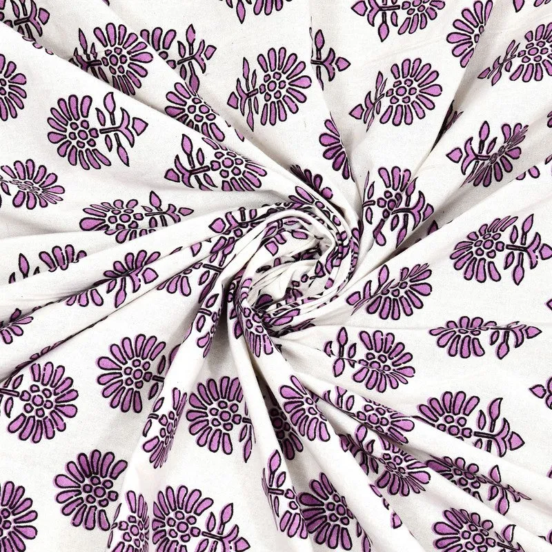 Designio Cotton Bedsheet (Purple,White) - 240 TC media 5