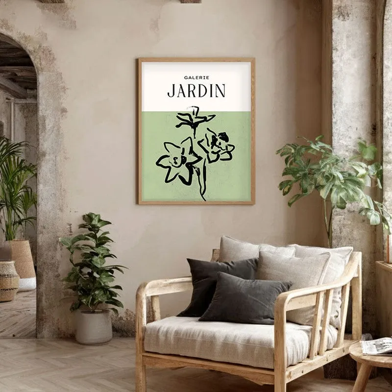 Botanical Whisper Canvas Wall Painting With Brown Frame media 5