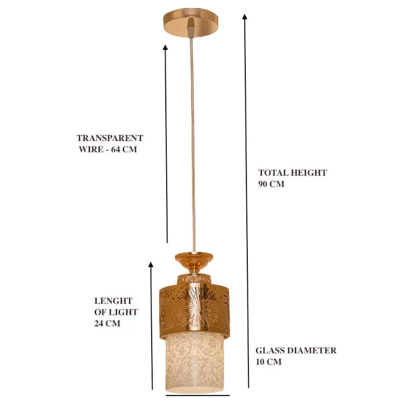 Alaka Pendant Glass Ceiling Lamp - Gold & White media 6