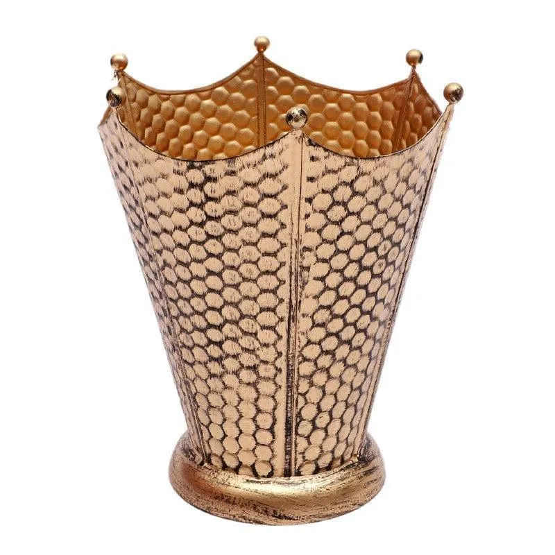 Crown Cast Planter (Gold) - Set Of Three - 5