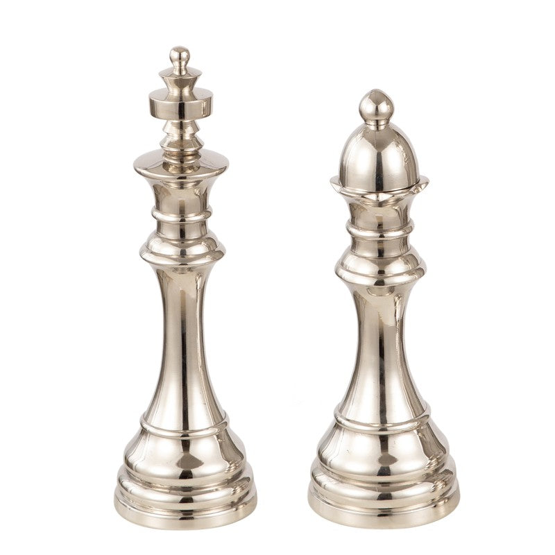 Chess Aluminum Showpiece (Silver) (Small) - Set Of Two media 3
