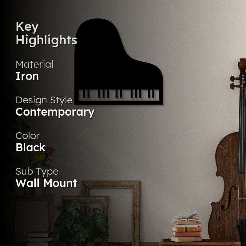 Piano Black Iron Wall Accent media 2