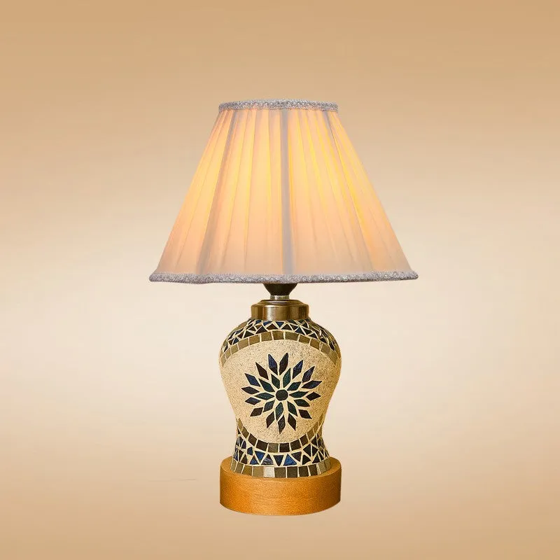 Floranira Pleated Wooden Table Lamp - Multicolor media 6