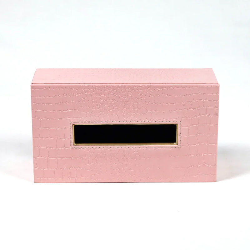Elvan Faux Leather Tissue Holder - Pink media 4