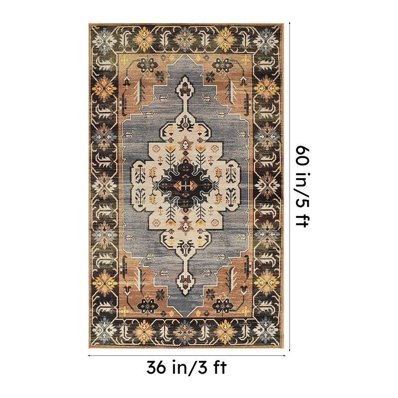 Fariha Velvet Rectangle Anti-Skid Carpet media 9