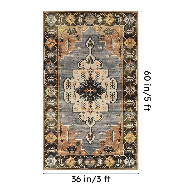 Fariha Velvet Rectangle Anti-Skid Carpet media 9