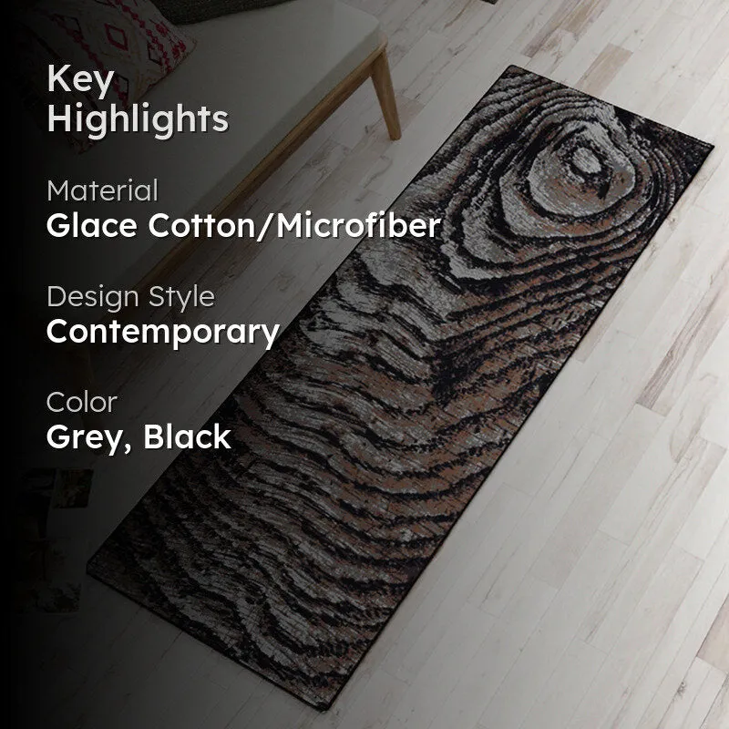 Alvis Abstract Micro Fiber Runner Rug - Grey media 2