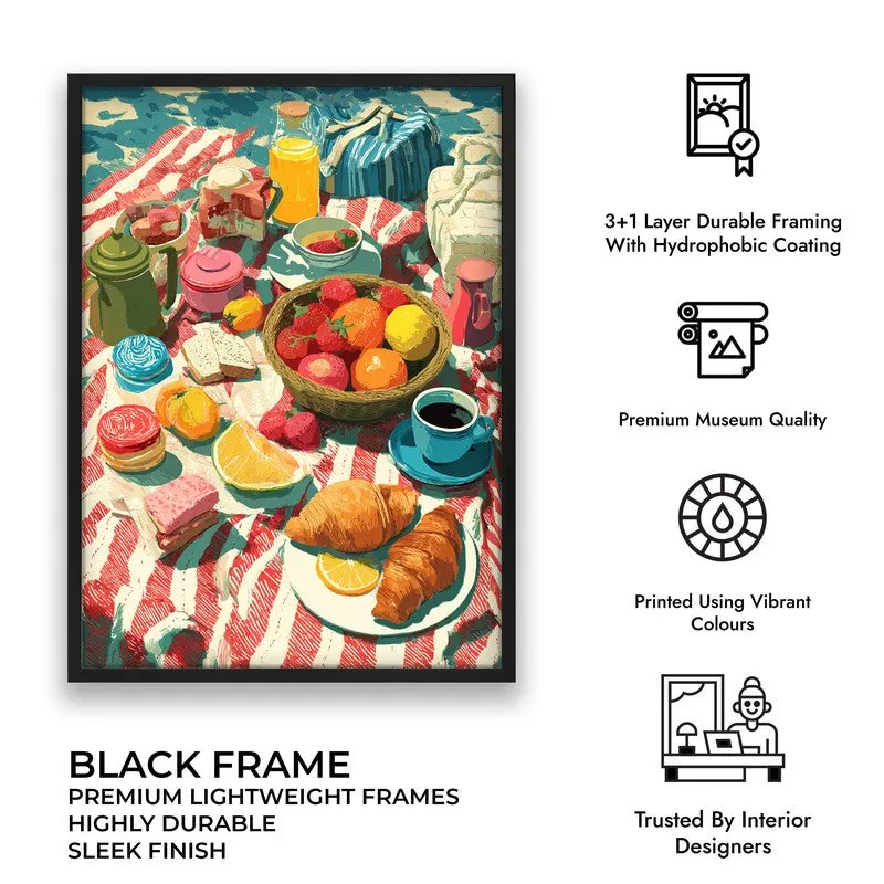 Croissant Glow Canvas Wall Painting - Black Frame media 9