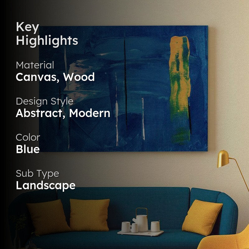 Abstract Blue Canvas Wall Painting - Gallery Wrap media 2