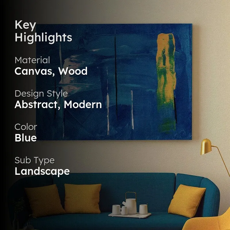Abstract Blue Canvas Wall Painting - Gallery Wrap media 2