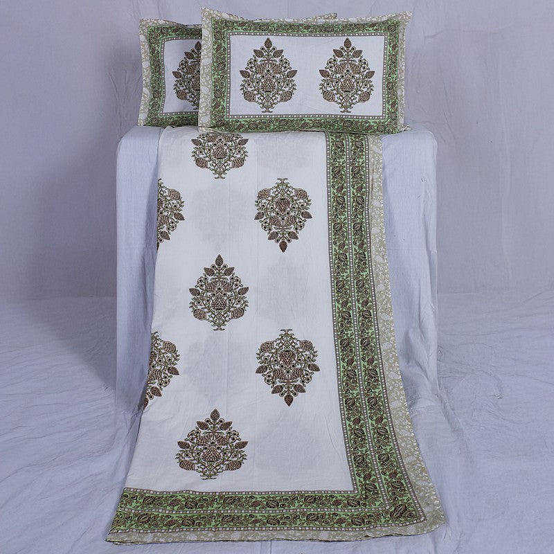 PetalRiwaaz Handblock Printed Cotton Bedsheet (Brown) - 400 TC media 6