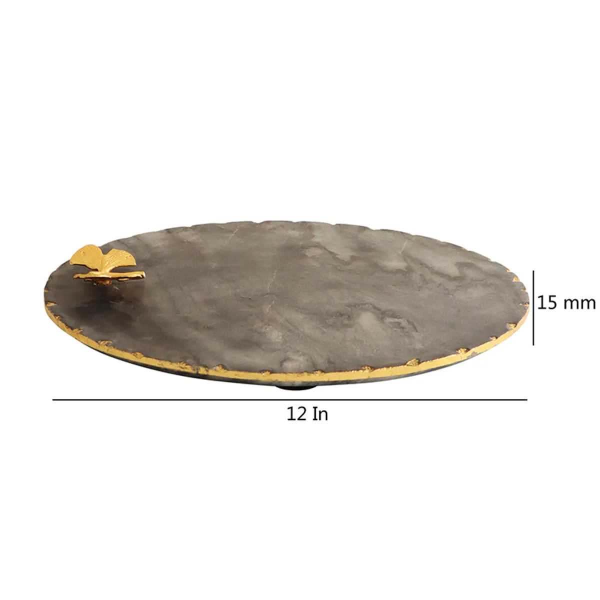Side profile of the round platter showing its slim edge