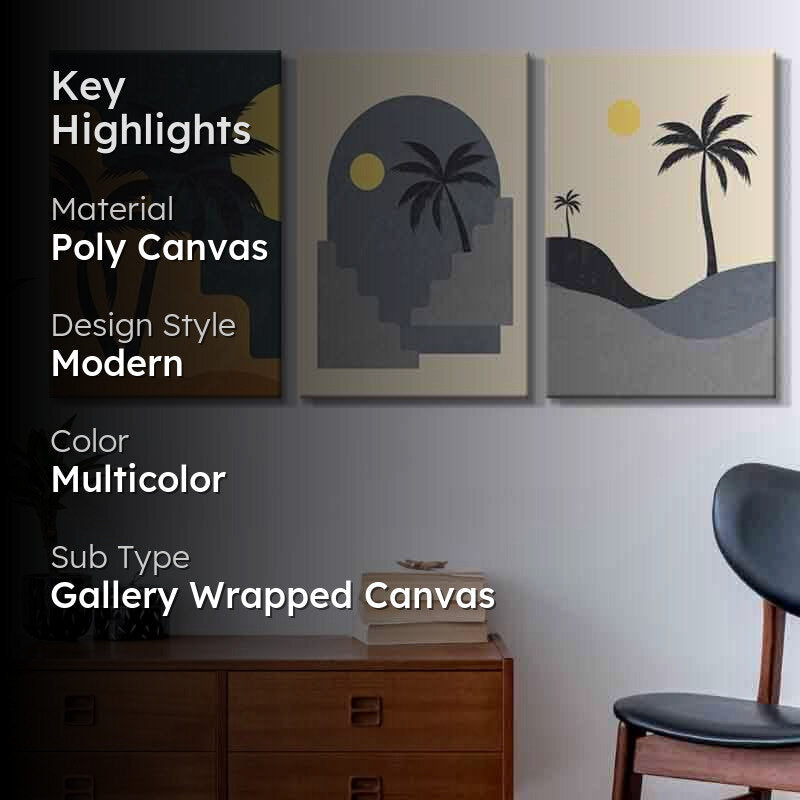 Seasons Poly Canvas Wall Art - Set of Three media 2