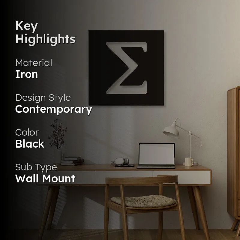 Sigma Symbol Black Iron Wall Accent media 2