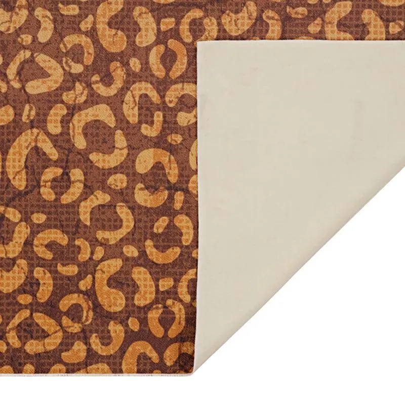 Corner view of the carpet with the underside folded back