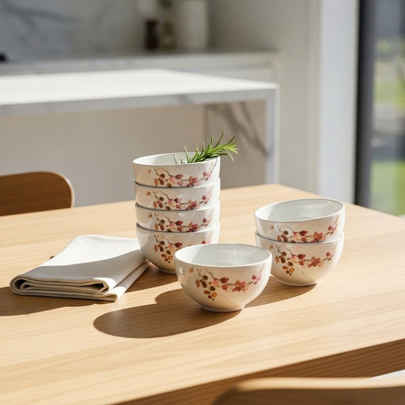 Fleurish Melamine Snack Bowls (140 mL Each) - Set of Six - 140 mL